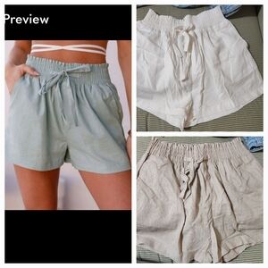 3 set Paperbag Shorts blue, white and khaki